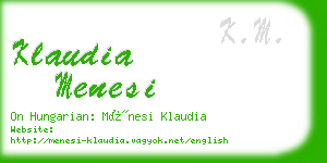 klaudia menesi business card